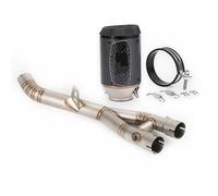 Terminales De Escape Tubo Central Motocicleta Silenciador Fibra Carbono 61 Mm Para Yamaha YZF R1 R1M 2015-2024 MT-10 2015-2021 Silenciador trasero(Type B)