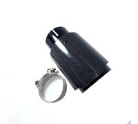 Terminales de Escape Tubo Escape Único Acero Inoxidable Modificado Universal Automóvil 1 Pieza Cubierta Negra Brillante Carbono Completo Punta Silenciador Silenciador Trasero Coche(ID 63-OD 130)