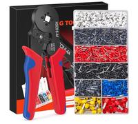 Terminales eléctricas para prensar, 0,25 - 10 mm² pinza para engarzar, trinquete autoadyuvable, pinza de prensado eléctrica, pinza prensada con 1800 terminales para electricistas, reparadores, etc