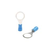 Terminales eléctricos de anillo, Terminales de anillo aislados azul 100 Uds Set RV2 16-14 AWG M3-M8 latón plástico Auto Marine(Blue Rv2-10)
