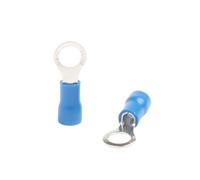 Terminales eléctricos de anillo, Terminales de anillo aislados azul 100 Uds Set RV2 16-14 AWG M3-M8 latón plástico Auto Marine(Blue Rv2-5)