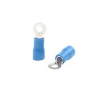 Terminales eléctricos de anillo, Terminales de anillo aislados azul 100 Uds Set RV2 16-14 AWG M3-M8 latón plástico Auto Marine(Blue Rv2-3)