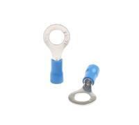 Terminales eléctricos de anillo, Terminales de anillo aislados azul 100 Uds Set RV2 16-14 AWG M3-M8 latón plástico Auto Marine(Blue Rv2-6)