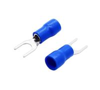 Terminales eléctricos de engarce latón SV, 100 Uds., forma horquilla, prensas Finales corriente grande, conectores cable con manguitos prensado(SV2-3.5S Blue)