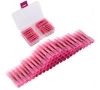 Terminales termorretráctiles, kit terminales empalme tope crimpado CESFONJER termorretráctiles, conectores sin soldadura rojos, conectores cables a prueba agua 50piezas para cable 22-16AWG