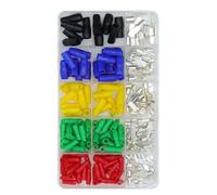 Terminales y kits Terminales de bloque de terminales de zócalo de disyuntor C45, terminales de cable de cobre prensado en frío, plateados, 1-16 mm², con alicates for engarzar(260 PCS)