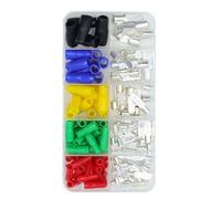 Terminales y kits Terminales de bloque de terminales de zócalo de disyuntor C45, terminales de cable de cobre prensado en frío, plateados, 1-16 mm², con alicates for engarzar(130 PCS)