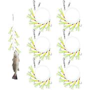 Terminali Da Pesca In Mare | 6 Pezzi Luminescenti Anti-Groviglio, Montature Preannodate Per Passera Acqua Salata - Per Merluzzo D'Alaska, Merluzzo, Aringa, Pesce Gatto, Lago, Fiume, Molo, Barca