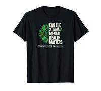 Terminar con el estigma La Salud Mental es Importante Enfermedad Cerebral Sunfllower Camiseta