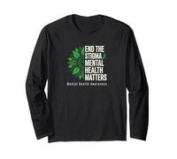 Terminar con el estigma La Salud Mental es Importante Enfermedad Cerebral Sunfllower Manga Larga
