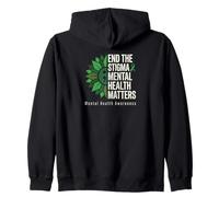 Terminar con el estigma La Salud Mental es Importante Enfermedad Cerebral Sunfllower Sudadera con Capucha