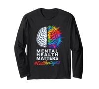 Terminar con el estigma La salud mental importa Linda conciencia del teñido anudado Manga Larga