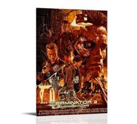 Terminator 2 - Póster de lienzo impermeable para pared con diseño del Día del Juicio Final, resistente a los rayos UV, apto para salas de estar y pasillos, ideal como marco de regalo, 30 x 45 cm