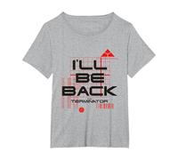 Terminator, volveré Camiseta, Mujer Tallas Grandes, Gris Jaspeado, 5XL Grande