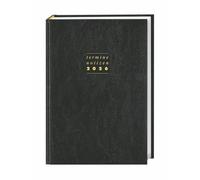 Terminer A6, Leder schwarz 2026: Schwarzer Terminkalender mit hochwertigem Kunstledereinband. Wochenplaner mit Zitaten und Lesebändchen. Taschenkalender 2026 zum Planen von Terminen.