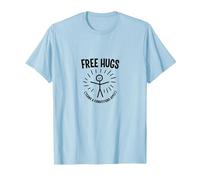 Términos y Condiciones de Free Hugs Apply Funny Stick Figure Camiseta, Hombre, Azul Bebé, M