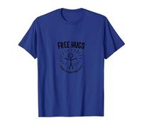 Términos y Condiciones de Free Hugs Apply Funny Stick Figure Camiseta, Hombre, Azul Real, L