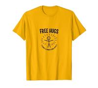 Términos y Condiciones de Free Hugs Apply Funny Stick Figure Camiseta, Hombre, Dorado Brillante, XL