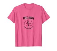 Términos y Condiciones de Free Hugs Apply Funny Stick Figure Camiseta, Hombre, Rosa Jaspeado, L