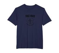 Términos y Condiciones de Free Hugs Apply Funny Stick Figure Camiseta, Hombre Tallas Grandes, Azul Marino, 4X Alto