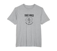 Términos y Condiciones de Free Hugs Apply Funny Stick Figure Camiseta, Hombre Tallas Grandes, Gris Jaspeado, 2X Alto