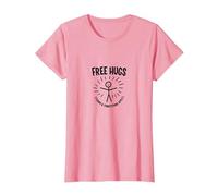 Términos y Condiciones de Free Hugs Apply Funny Stick Figure Camiseta, Mujer, Rosado, L