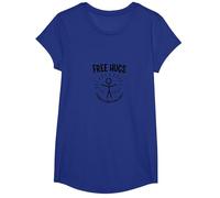Términos y Condiciones de Free Hugs Apply Funny Stick Figure Camiseta, Niñas, Azul Real, XS