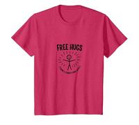 Términos y Condiciones de Free Hugs Apply Funny Stick Figure Camiseta, Niños, Rojo Jaspeado, 10 años
