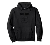 Términos y Condiciones de Free Hugs Apply Funny Stick Figure Sudadera con Capucha, Unisex para Adultos, Negro, S