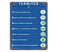 Termite Prevention Tips Metal Sign Vintage Funny Home Advice Tin Plaque Wall Decor for Garage Bar 8 X 12 Inch
