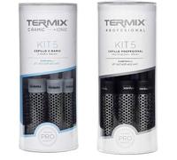 TERMIX PROFESIONAL - PACK DE 5 CEPILLOS DE PELO TERMICO REDONDO CON TUBO DE ALUMINIO. EL PACK INCLUYE LOS DIAMETROS Ø17, Ø23, Ø28, Ø32 y Ø43.
