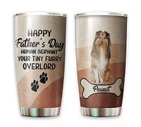 Termo Café Vaso Termico Reutilizable Taza Termica De Viaje Para Mamá Papá Navidad 590 Ml Perro Pastor De Shetland Personalizado - Feliz Día Del Padre Sirviente Humano Tu