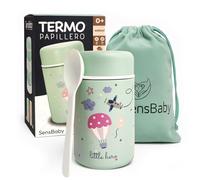 Termo comida bebe - Acero inoxidable 400ml, 8 capas aislamiento que mantiene caliente hasta 12h y fría hasta 24h perfecto para comida fuera de casa incluye cuchara bolsa regalo, solidos (Verde)