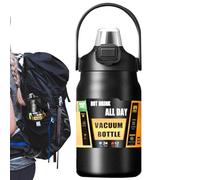 Termo con asa de gran capacidad, acero inoxidable, mantiene el frío durante 12 horas, 8 horas, para bebidas con leche, bebidas, senderismo, deportes al aire libre, gimnasio