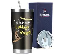 Termo de 500 ml, regalo de San Valentín Harry para él, taza impresa con texto en alemán "Du bist mein Lieblingings Mugggel, Valentinegeschenk für Männer Partner Ehemann, Personalisierte
