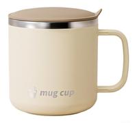Termo de acero inoxidable 304 con tapa, taza térmica de doble pared de acero inoxidable para café y té, taza de viaje a prueba de fugas, con colador de té y cuchara, apertura ancha (blanco pálido