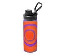 Termo de acero inoxidable con centro circular naranja, adecuado para ciclismo, gimnasio, baloncesto, viajes, termo de 18 onzas, termo para deportes al aire libre