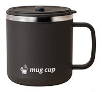 Termo de acero inoxidable con tapa, taza térmica de doble pared de acero inoxidable 304 para café y té, taza de viaje a prueba de fugas, con colador de té y cuchara, apertura ancha (Sliding Lid Black)
