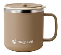 Termo de acero inoxidable con tapa, taza térmica de doble pared de acero inoxidable 304 para café y té, taza de viaje a prueba de fugas con colador de té y cuchara, apertura ancha (Sliding Lid Brown)