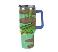 Termo de acero inoxidable de 1,18 l con asa y tapa con pajita. El diseño cónico cabe en el portavasos de tu coche que acecha termo estampado. Imprescindible para acampar y fitness