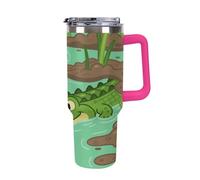 Termo de acero inoxidable de 1,18 l con asa y tapa con pajita. El diseño cónico cabe en el portavasos de tu coche que acecha termo estampado. Imprescindible para acampar y fitness