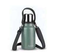 Termo De Acero Inoxidable De 1 Litro Con Aislamiento Al Vacío De Doble Pared. Mantiene Las Bebidas Frías Y Calientes Todo El Día. Ideal Para La Oficina, Senderismo Y Camping (Verde Bosque).