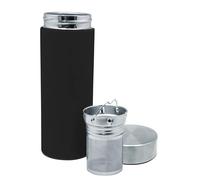 Termo de Doble Pared Negro 300ml, Ideal para infusiones; Mantiene la Temperatura, Ligero y portátil Viajar y Disfrutar de Bebidas Calientes.