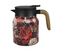 Termo de té, 800 ml, tetera con diseño de flores, tetera térmica de acero inoxidable 316 con colador de té extraíble y tapa para té, café, bebidas calientes