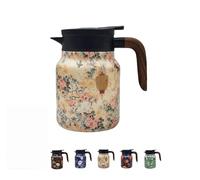 Termo de té con patrón floral vintage, termo de té vintage Raidley con infusor, mini cafetera caliente, jarra térmica de acero inoxidable con tapa para bebidas calientes, 1000 ml (estilo B)