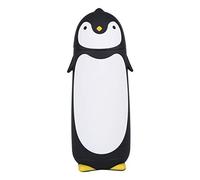 Termo de vacío de acero inoxidable de pingüino, botellas de agua térmicas de pingüino lindo, botella de agua de vidrio de pingüino lindo portátil de 300 ML, taza de viaje de doble capa(negro)