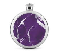 Termo de whisky con textura morada oscura, pequeño frasco portátil de licor de viaje, termo de acero inoxidable a prueba de fugas para bodas, padrinos de boda, regalo de dama de honor, 5 onzas
