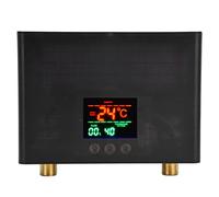 Termo Electrico, 220V 5500W Calentador de Agua Eléctrico sin Tanque, Calentador de Agua Instantáneo con Pantalla Táctil Y Control Remoto, 30-55 ℃, Calentamiento Rápido 3S, Protección(Negro)