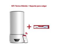 Termo eléctrico con aerotermia, ariston, lydos hybrid wifi 80l + soporte de pared instafix, clase energetica a