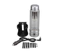 Termo Eléctrico de Coche, Taza de Vidrio Borosilicato 12V 24V, Capacidad 420ml, Multifuncional, Negro - Seguridad Múltiple, Conservación Precisa del Calor, Ideal para Viaje y Uso (Pago)